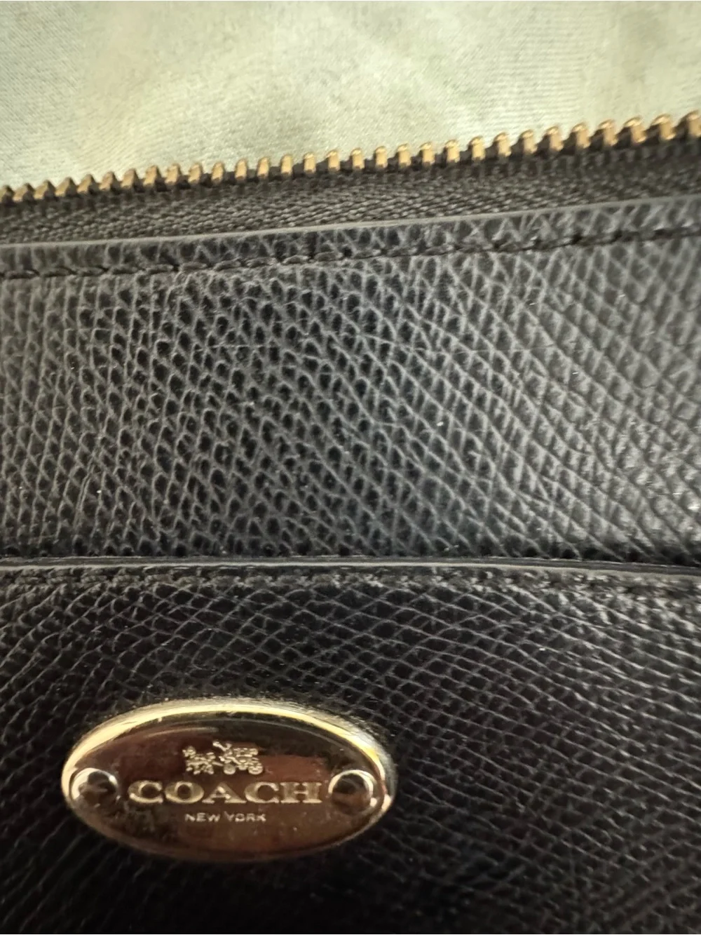 Coach Black Leather Wristlet Clutch